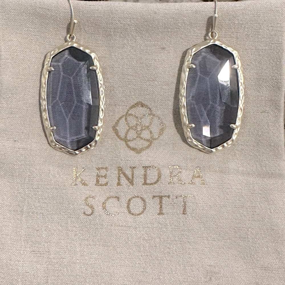Ella Antique Brass and Translucent Amethyst Drop Earrings